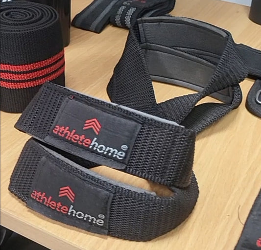 سترابس رياضية احترافية من Athlete Home - أحزمة معصم مبطنة لتمارين الديدليفت والسحب ورفع الأثقال - لتقوية قبضتك، زيادة التحمل، وكسر أرقامك القياسية