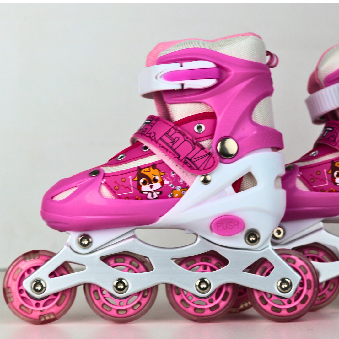 Athlete Home Adjustable Kids Inline Skates - High-Performance Rollerblades for Boys & Girls with Triple-Lock Safety System | Durable & Comfortable Beginner Skates for a Lifetime of Fitness | Red & White