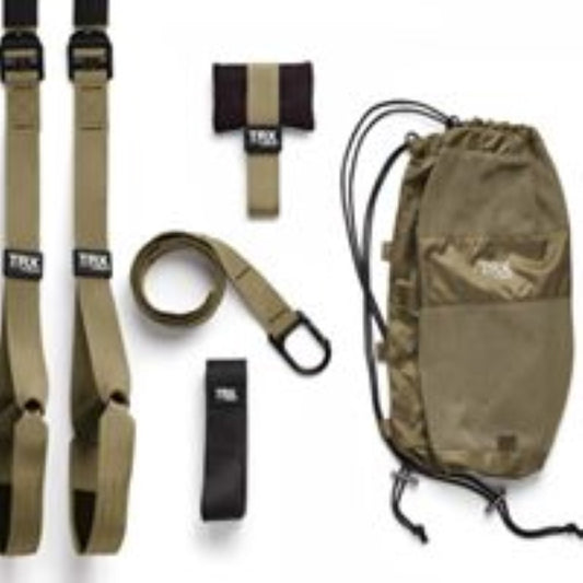 نظام تدريب المقاومة الاحترافي TRX من Athlete Home | مجموعة تمارين لكامل الجسم للقوة الوظيفية وثبات الجذع | تتضمن علاقة باب وأحزمة تمديد وحقيبة تكتيكية