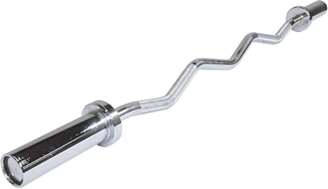 Athlete Home Olympic EZ Curl Bar: Professional Super Curl Bar with Rotating Sleeves for Bicep & Tricep Mass, Chrome Finish for Pro Home Gyms in Egypt