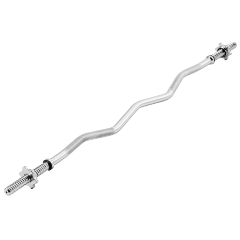 Athlete Home Standard EZ Curl Bar | Ergonomic 1-Inch Bicep & Tricep Bar with Spin-Lock Collars for Home Gym Arm Workouts