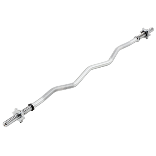 Athlete Home Standard EZ Curl Bar | Ergonomic 1-Inch Bicep & Tricep Bar with Spin-Lock Collars for Home Gym Arm Workouts