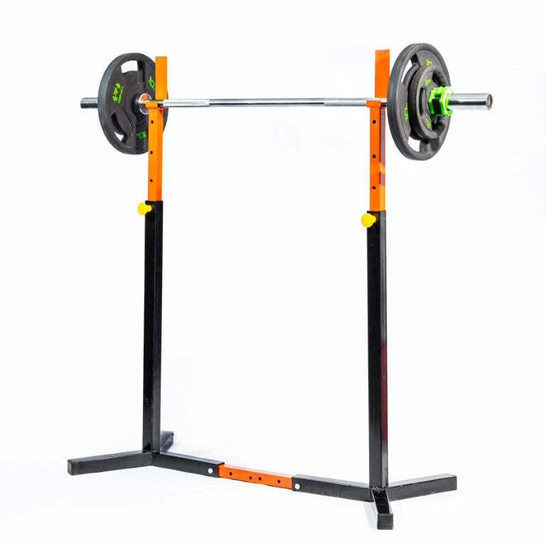Athlete Home Pro-Series Adjustable Squat & Bench Press Stand | Heavy-Duty, Multi-Functional Barbell Rack for Home Gym Strength Training, Weightlifting, and Powerlifting