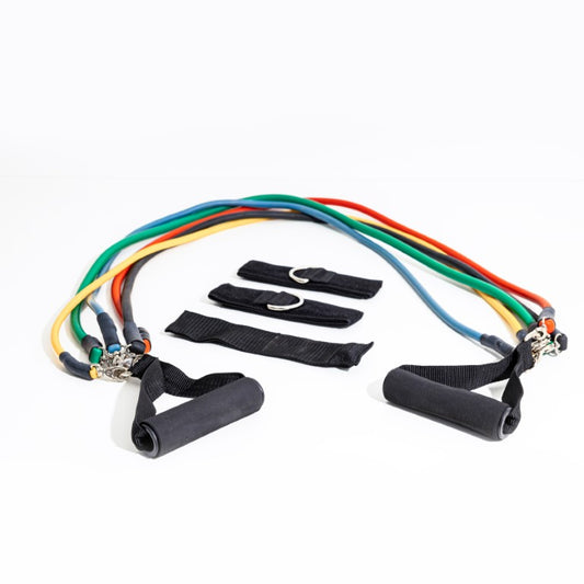 Complete 11-Piece Resistance Bands Set with Handles High Quality, Door Anchor & Ankle Straps - Stackable Exercise Tubes for Full Body Workouts, Physical Therapy, and Home Gym Strength Training