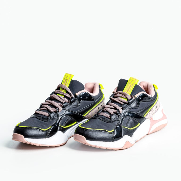 Puma Nova '90s Bloc Sneaker Women's Bold Lifestyle Trainer in Blac