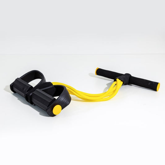 Pedal Resistance Band & Tummy Trimmer - 4-Tube Core Trainer for Abdominal & Upper Body Workouts - Portable Home Gym Sit-up Exerciser