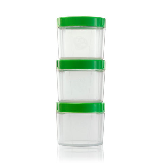 Athlete Home FuelStack Pro | 3-Piece Stackable Supplement & Snack Containers | Leak-Proof Jars for Protein Powder, Pills & Travel | BPA-Free Gym Shaker Bottle Accessory 3 Pieces