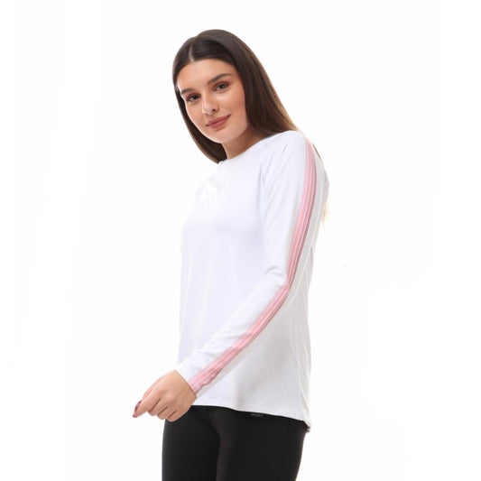 Pink Printed Shoulder Long Sleeve Shirt
