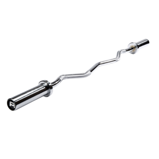 Athlete Home Professional Olympic EZ Curl Bar | Ergonomic Weightlifting Bar for Bicep Curls & Tricep Extensions | Arm Strength Training Equipment