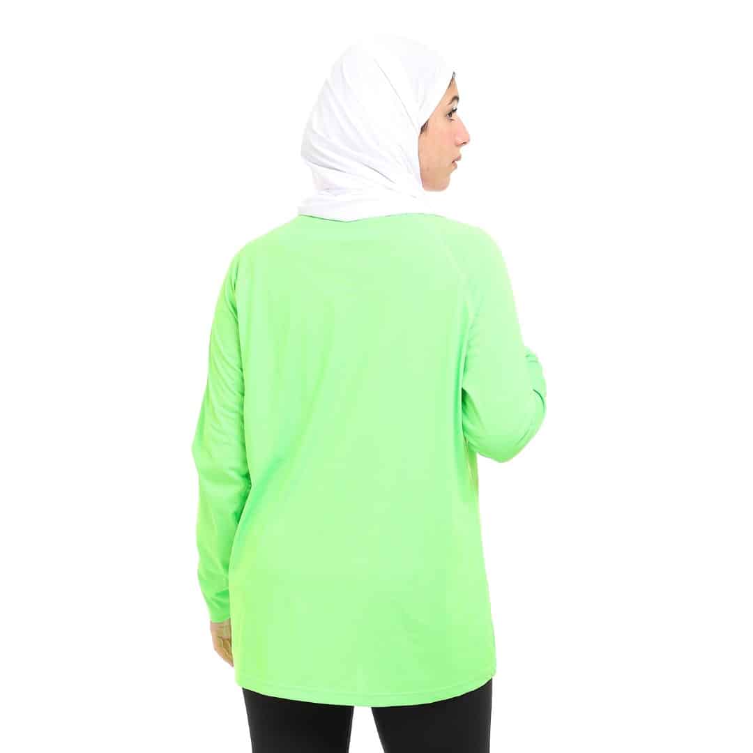 Breathable & Comfortable Workout Shirt for Women | Athlete Home | Green Long Sleeve Design