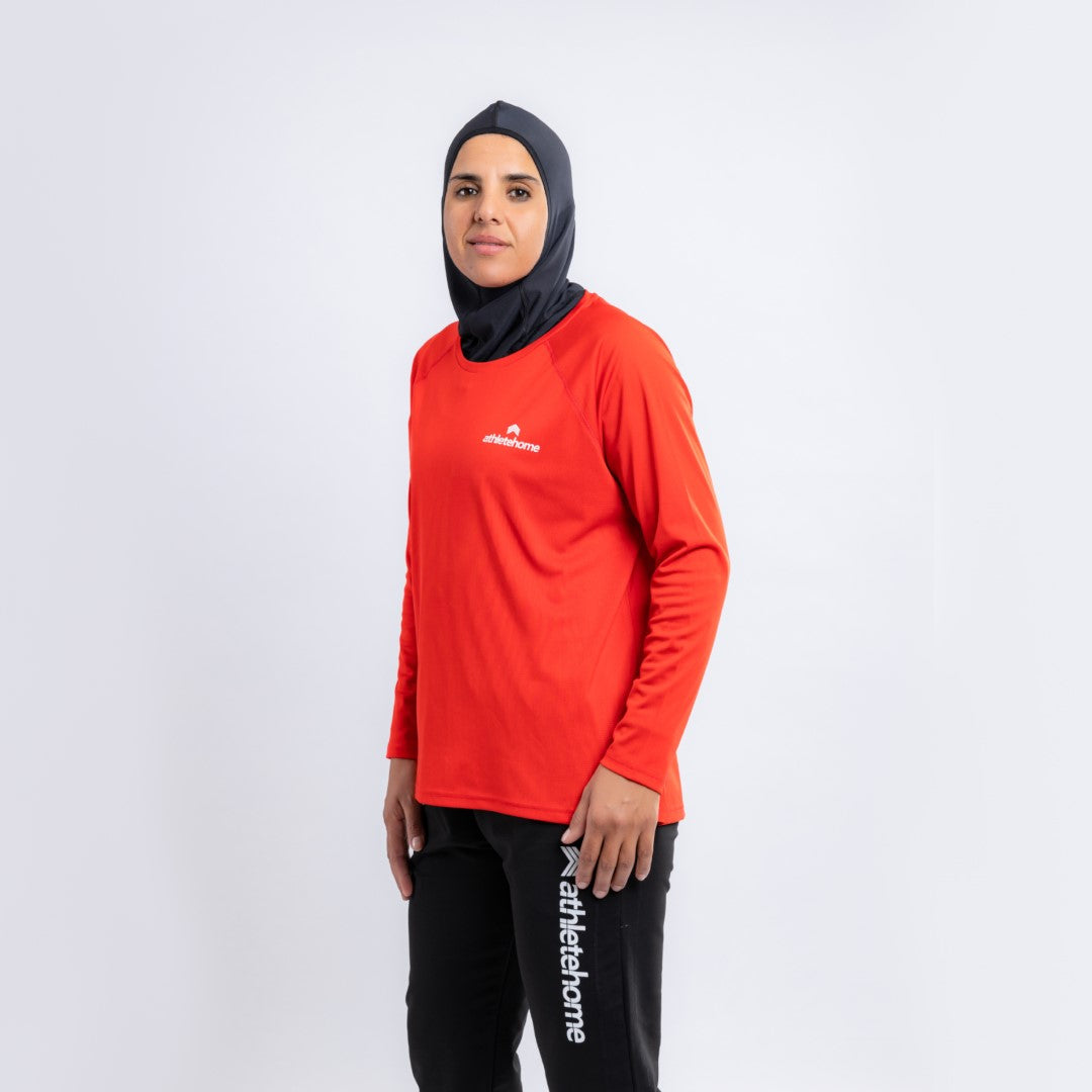 Breathable & Comfortable Workout Shirt for Women | Athlete Home | Green Long Sleeve Design