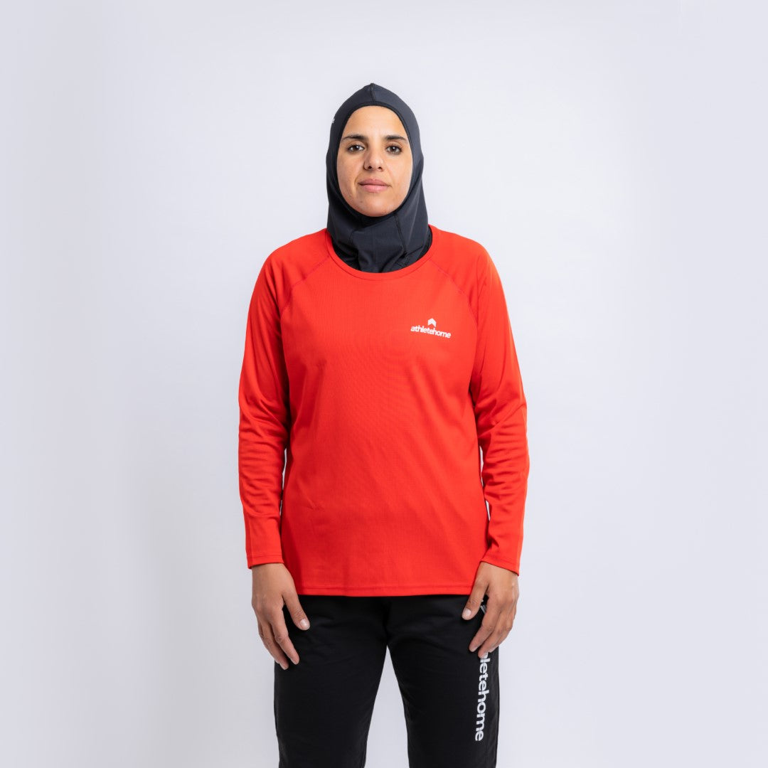 Breathable & Comfortable Workout Shirt for Women | Athlete Home | Green Long Sleeve Design