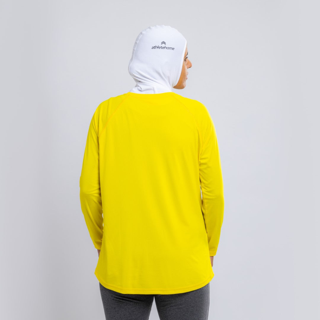 Breathable & Comfortable Workout Shirt for Women | Athlete Home | Green Long Sleeve Design