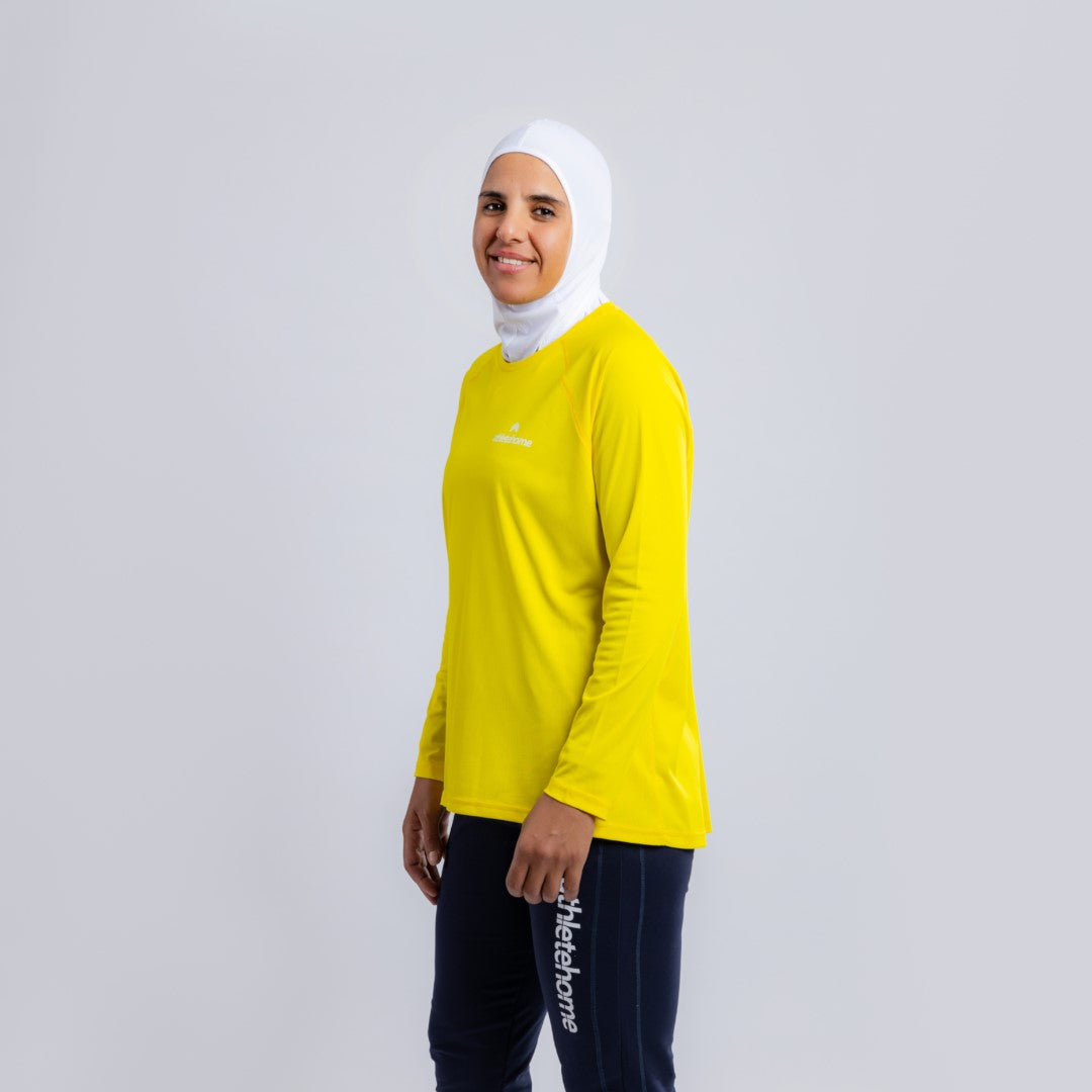 Breathable & Comfortable Workout Shirt for Women | Athlete Home | Green Long Sleeve Design