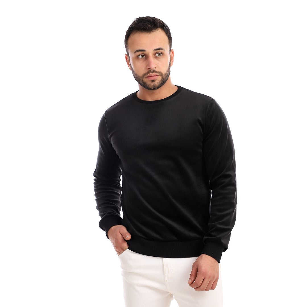 Athlete Home Men's Velour Crewneck Sweatshirt - Ultra-Soft Premium Pullover for Post-Workout Comfort, Athleisure, and Casual Style in Egypt