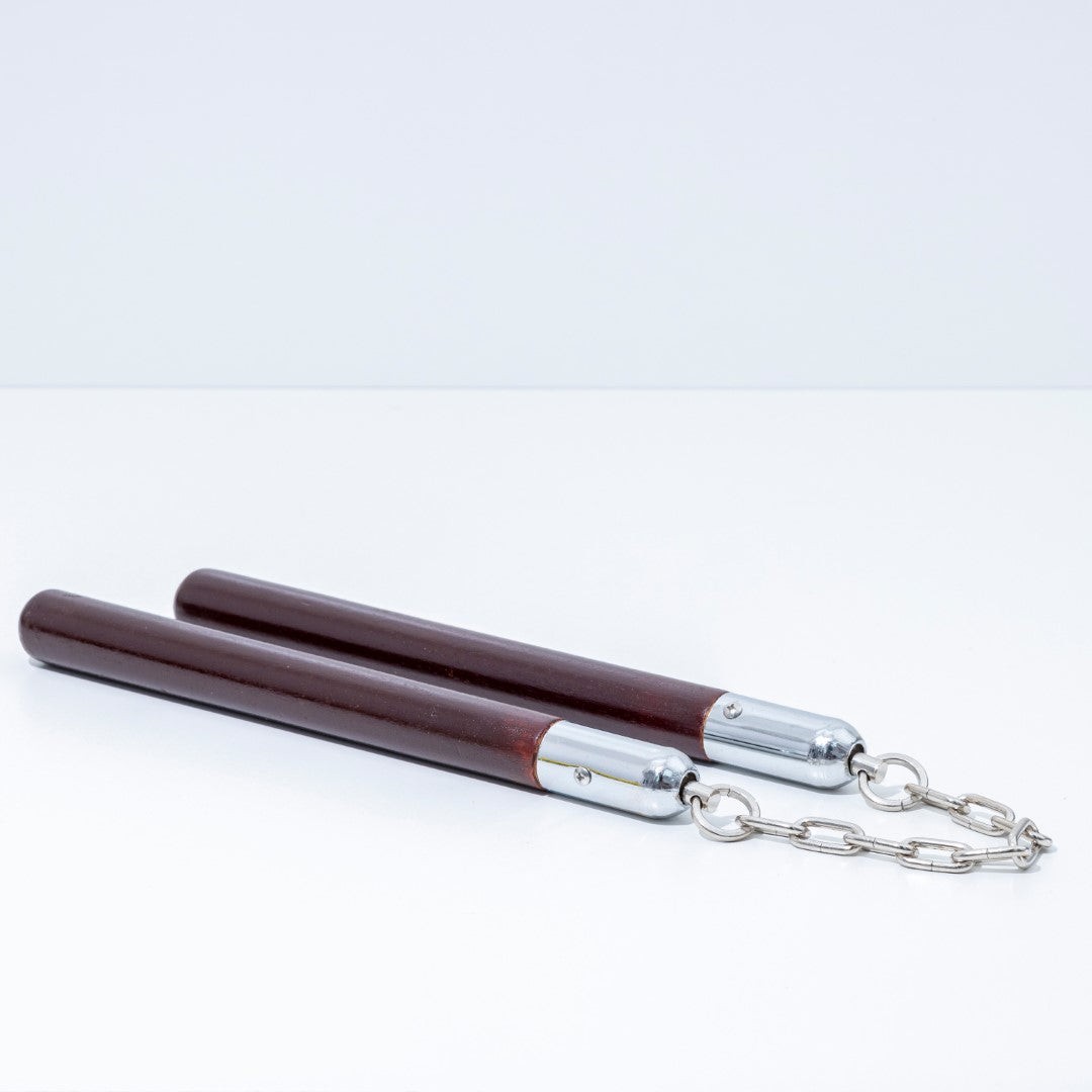 Professional Wooden Nunchaku with Chain - Traditional Martial Arts Training & Practice Nunchucks - Solid Wood for Skill, Speed, and Coordination Development