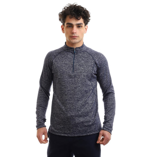 تيشيرت "اندفاع" للأداء العالي بربع سحاب من Athlete Home | تيشيرت رجالي بأكمام طويلة للجري والجيم | بتهوية عالية وطارد للعرق