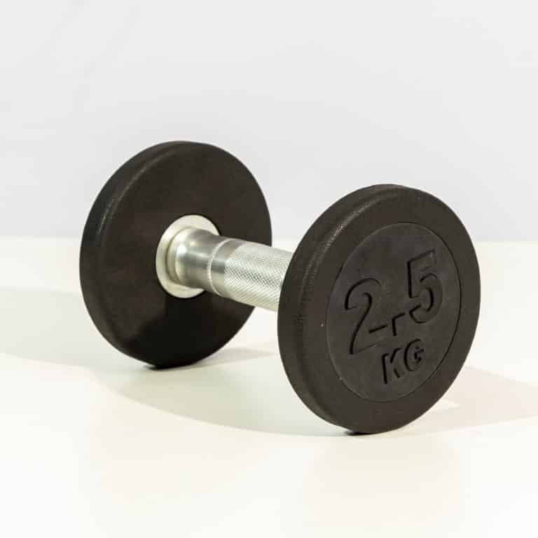 Professional Round Rubber Dumbbell with Knurled Steel Handle - Premium Free Weight for Home & Gym Strength Training, Toning, and Body Sculpting