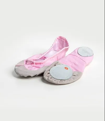 حذاء باليه احترافي بقاعدة مقسومة (Split-Sole) من Athlete Home | باليرينا قماش وردية للسيدات والفتيات للباليه والجمباز واليوجا