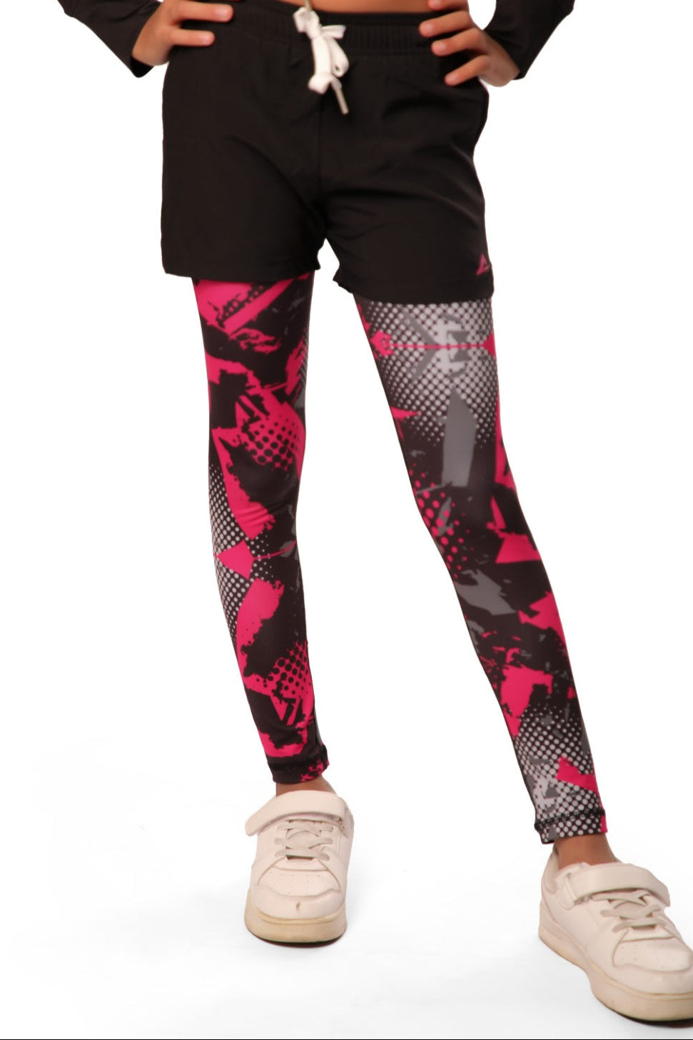 Athlete Home "Ignite" Kids 2-in-1 Performance Leggings with Integrated Shorts | Compression Tights for Training & Active Play