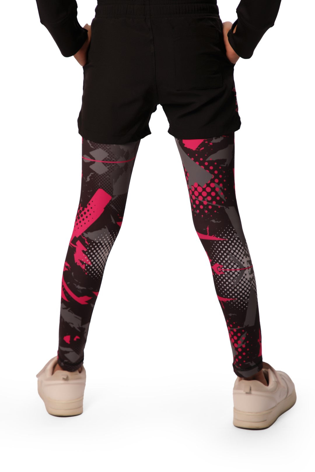 Athlete Home "Ignite" Kids 2-in-1 Performance Leggings with Integrated Shorts | Compression Tights for Training & Active Play