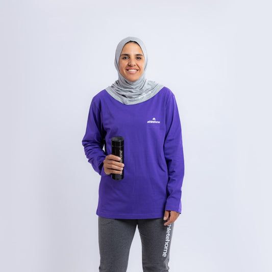 قطن 100% اشعر بالثقة والقوة | تي شيرت رياضي بأكمام طويلة مناسب للرجال وللنساء | مثالي لنمط الحياة النشط