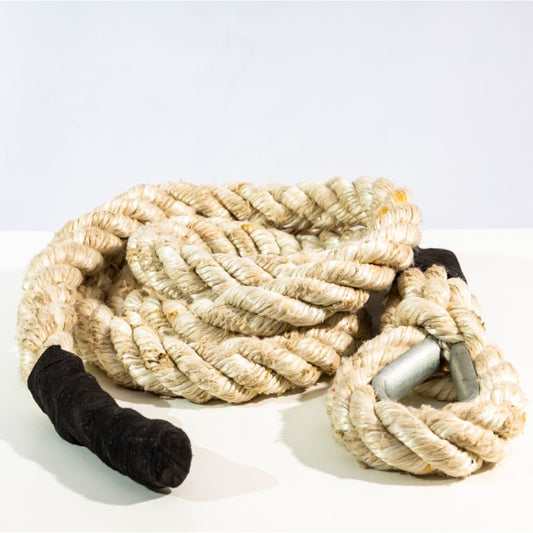 حبل تمرين (Battle Rope) شديد التحمل من Athlete Home | حبل مقاومة احترافي مع حلقة تثبيت لتمارين القوة والكروس فيت و HIIT | معدات جيم للتمرين الشامل