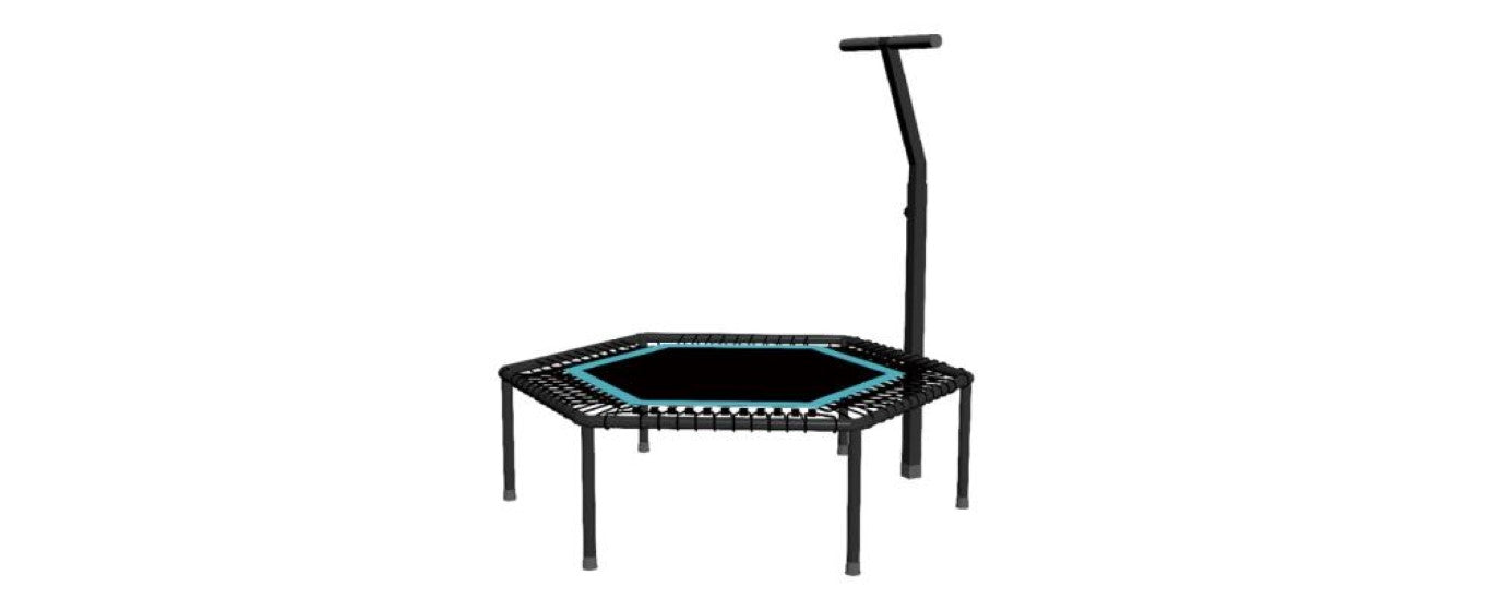 Athlete Home Hexagonal Pro Fitness Trampoline | Silent Bungee Rebounder with Adjustable Stability Bar | Low-Impact Cardio for Home Gym & HIIT Workouts
