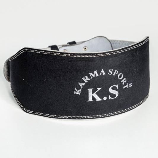 حزام رفع أثقال جلدي احترافي من Karma Sport | حزام دعم للظهر شديد التحمل لتمارين السكوات والديدليفت والباورليفتنج