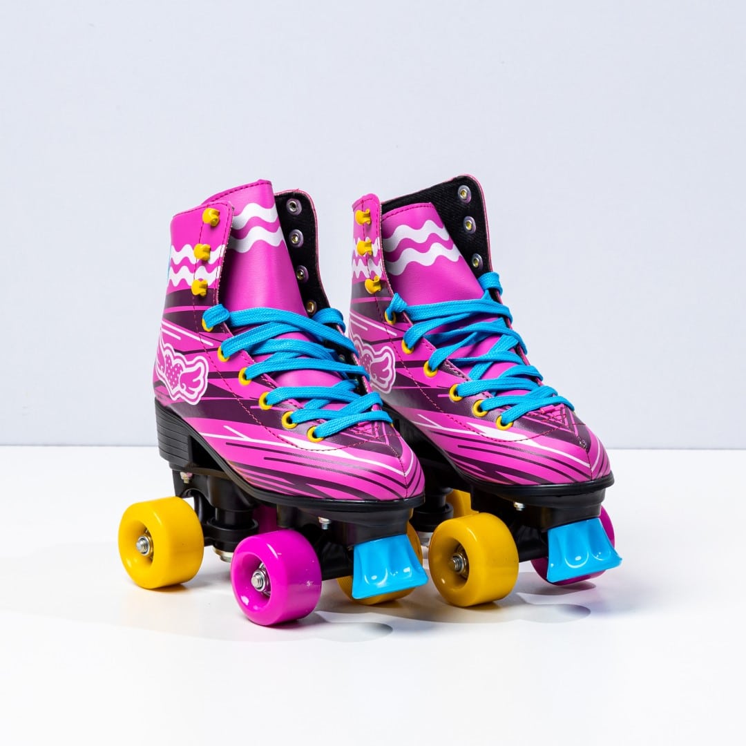 Vibrant Retro Quad Roller Skates for Fitness, Cardio & Outdoor Fun | High-Performance, Low-Impact Training Skates with High-Rebound Wheels | Athlete Home Egypt
