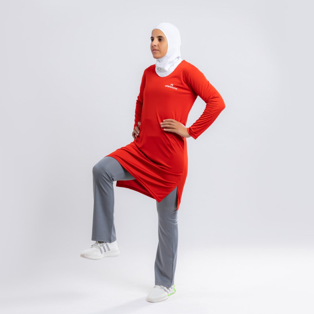 ملابس رياضيه محتشمه تيشيرت اكمام طويله مثالي للرياضه واللياقه البدنيه