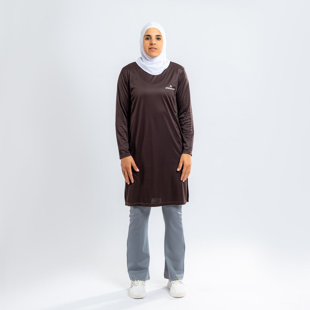 ملابس رياضيه محتشمه تيشيرت اكمام طويله مثالي للرياضه واللياقه البدنيه
