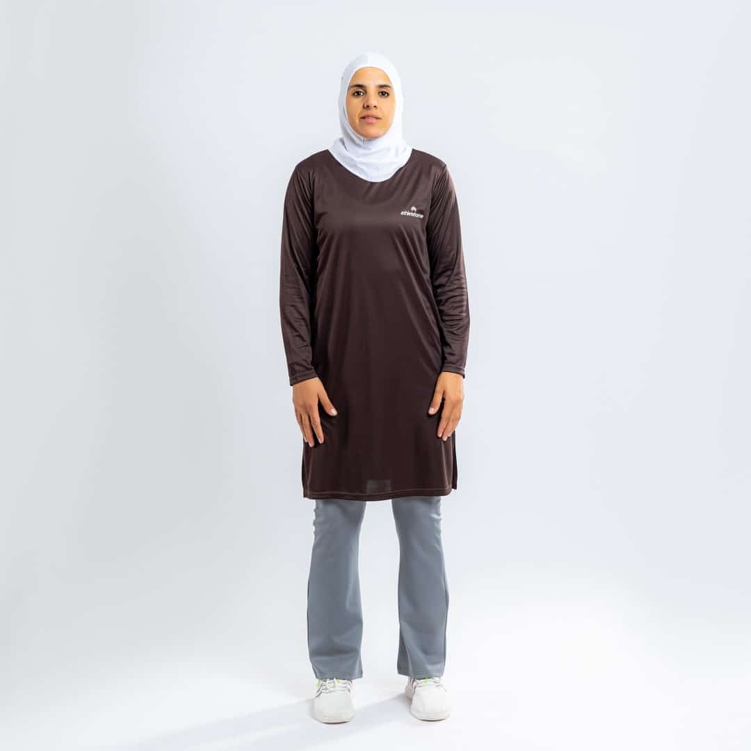 ملابس رياضيه محتشمه تيشيرت اكمام طويله مثالي للرياضه واللياقه البدنيه