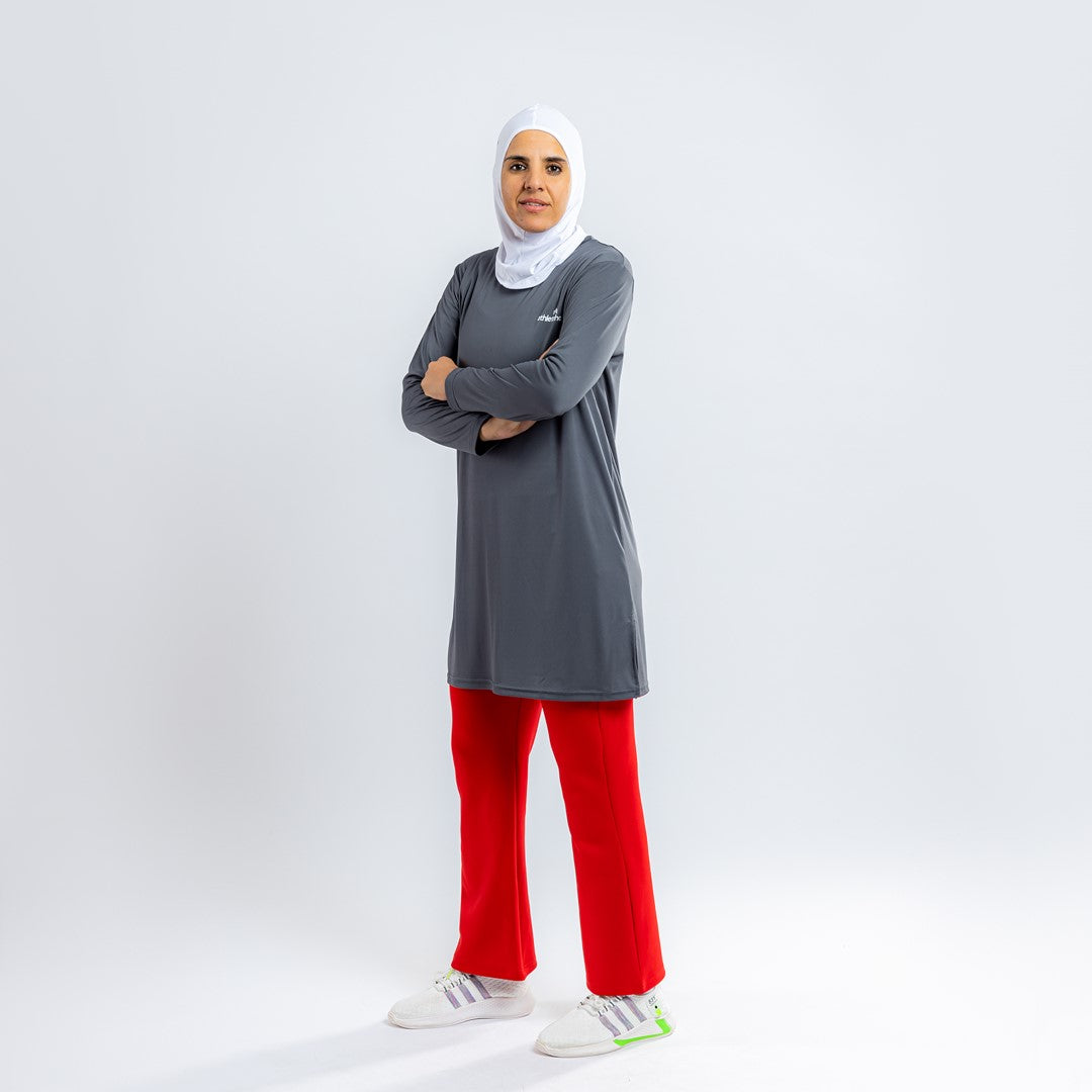 ملابس رياضيه محتشمه تيشيرت اكمام طويله مثالي للرياضه واللياقه البدنيه