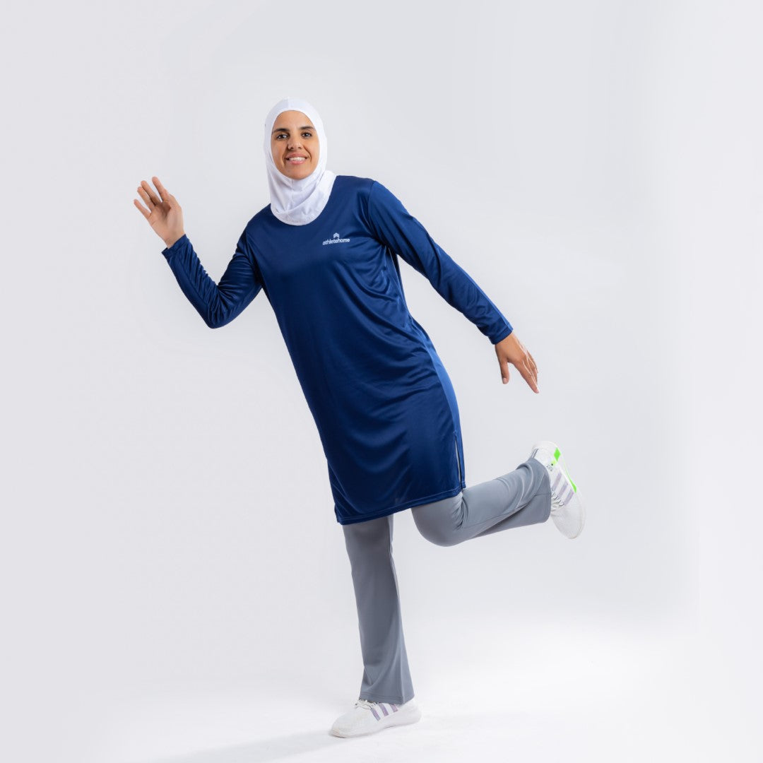 ملابس رياضيه محتشمه تيشيرت اكمام طويله مثالي للرياضه واللياقه البدنيه