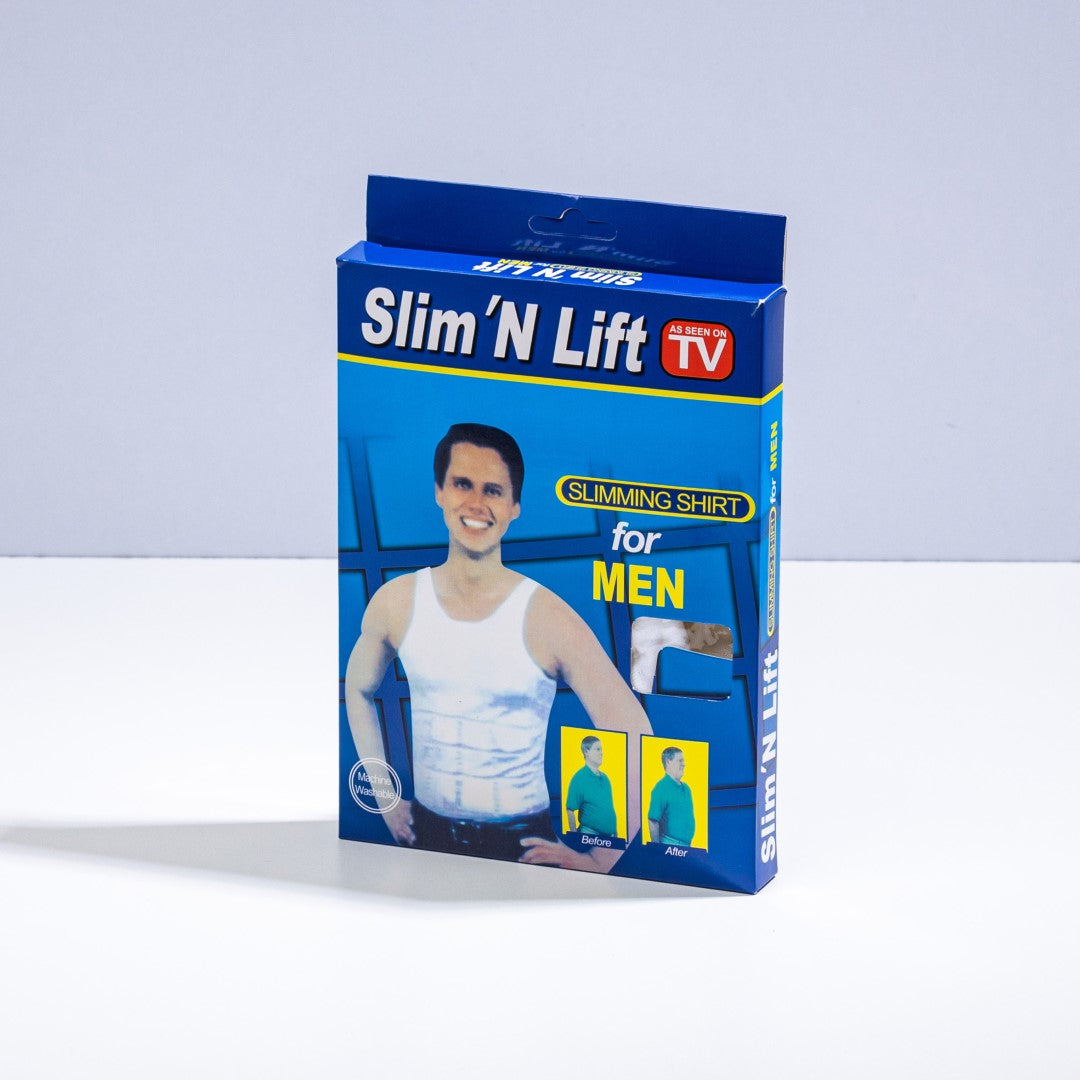 Slim 'N Lift Men's Body Shaping Compression Shirt - Core Support & Posture Enhancing Undershirt for a Streamlined Physique