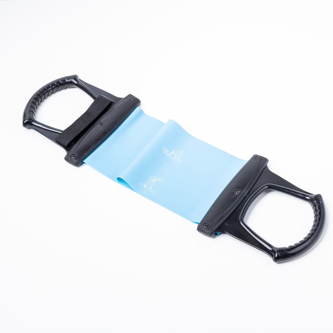 Flat Resistance Band with Handles for Full Body Workouts - Ergonomic Exercise Band for Toning, Stretching & Physical Therapy - Portable Home Gym Equipment