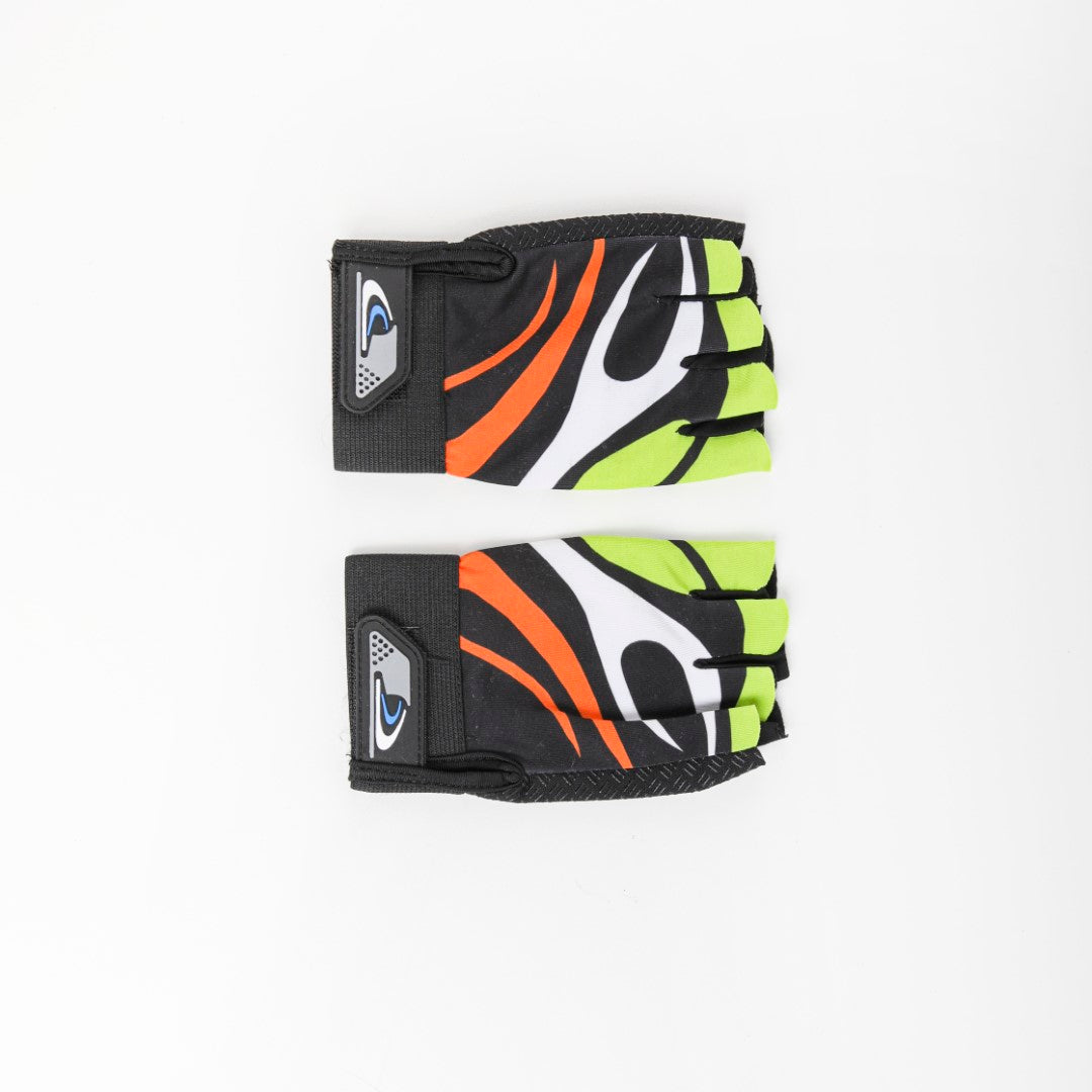 قفازات تمرين بتصميم جرافيك حيوي | قبضة سيليكون مانعة للانزلاق ورباط معصم آمن | جوانتي جيم لرفع الأثقال والكروس فيت للرجال والنساء في مصر