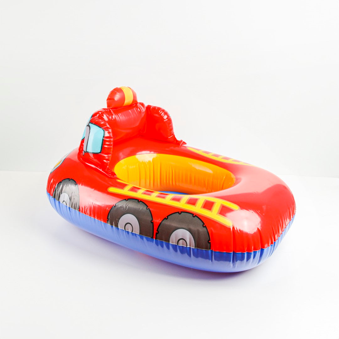 "Fire Rescue Hero" Kids Pool Float | Inflatable Boat with Safety Seat for Toddlers & Children | Durable Vinyl Swim Ring for Pool & Beach Adventures