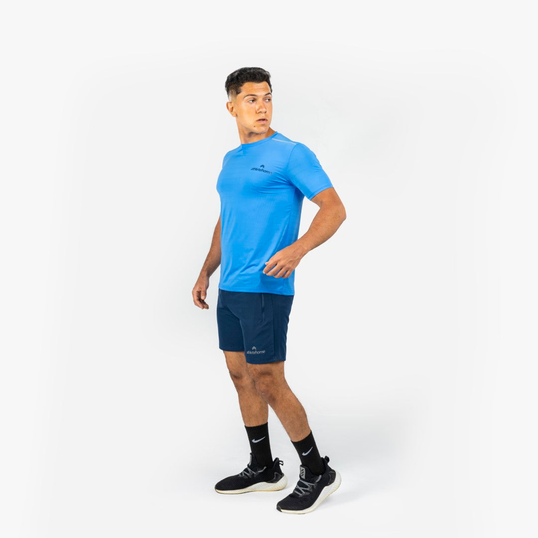 Athlete Home Men's Momentum Performance Tee & Agility Pro-Fit Shorts Set | Breathable Moisture-Wicking Gym & Running Kit for Peak Athletic Performance
