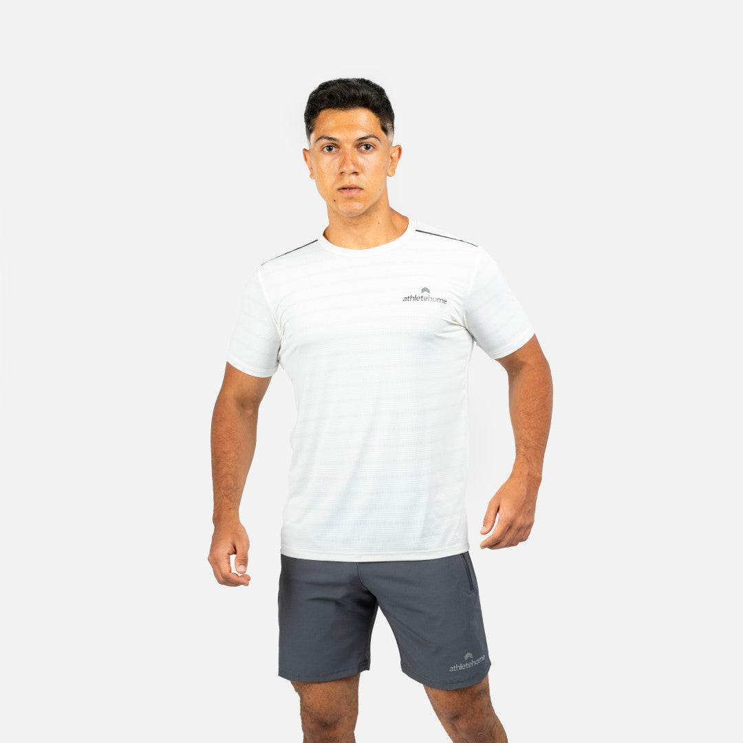 Athlete Home Men's Momentum Performance Tee & Agility Pro-Fit Shorts Set | Breathable Moisture-Wicking Gym & Running Kit for Peak Athletic Performance