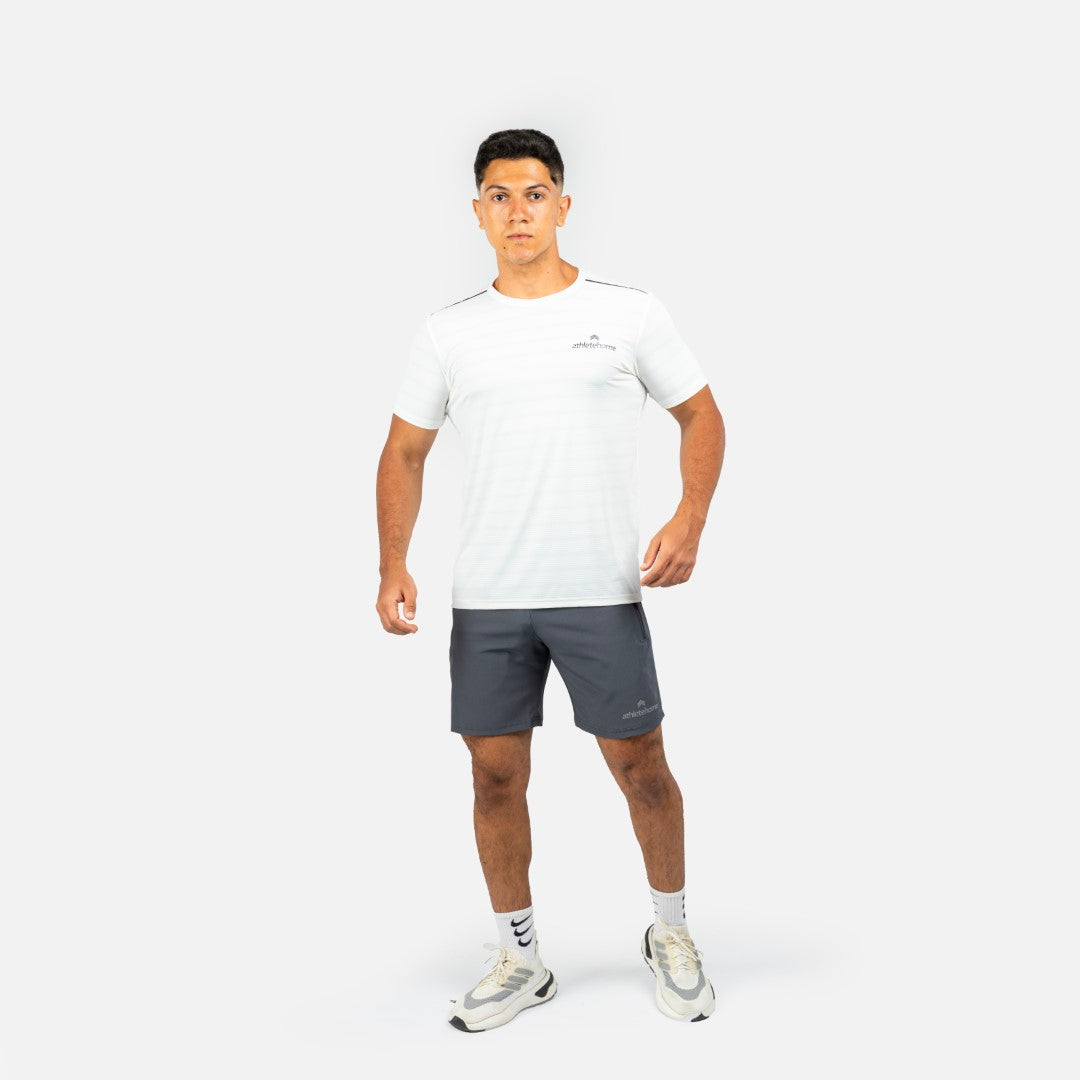 Athlete Home Men's Momentum Performance Tee & Agility Pro-Fit Shorts Set | Breathable Moisture-Wicking Gym & Running Kit for Peak Athletic Performance