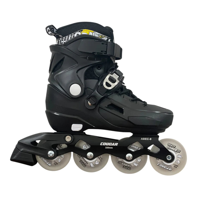 Athlete Home Cougar Pro Inline Skates | ABEC-9 Bearings | Hard-Shell Freestyle Rollerblades for High-Performance Urban Skating & Fitness Cardio