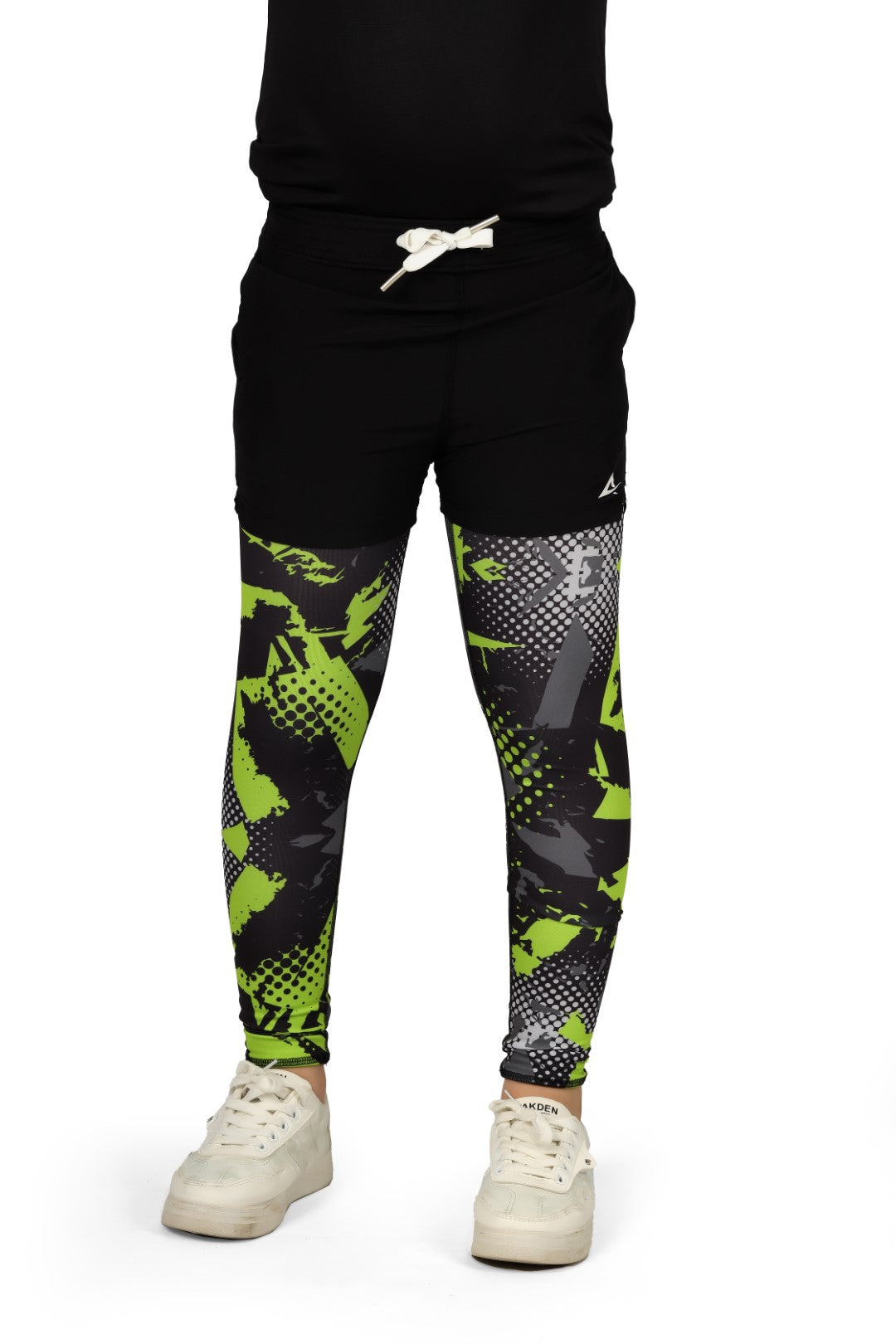 Athlete Home "Volt" Kids 2-in-1 Performance Leggings with Integrated Shorts | Compression Tights for Training & Active Play