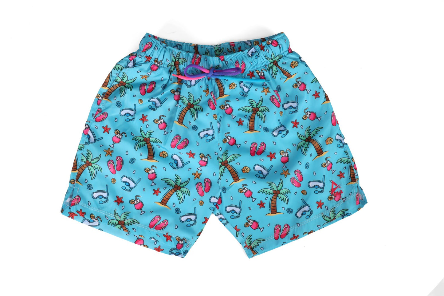 Boys Tropical Splash Quick-Dry Swim Trunks | Durable Kids Beach & Pool Shorts with Comfort-Fit Lining | UV-Protective Children's Summer Swimwear Egypt