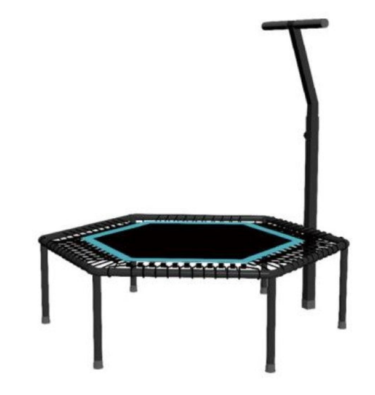 ترامبولين اللياقة البدنية الاحترافي السداسي من Athlete Home | ريباوندر صامت بأحزمة بنجي مع مقبض ثبات قابل للتعديل | كارديو منخفض التأثير للجيم المنزلي وتمارين HIIT