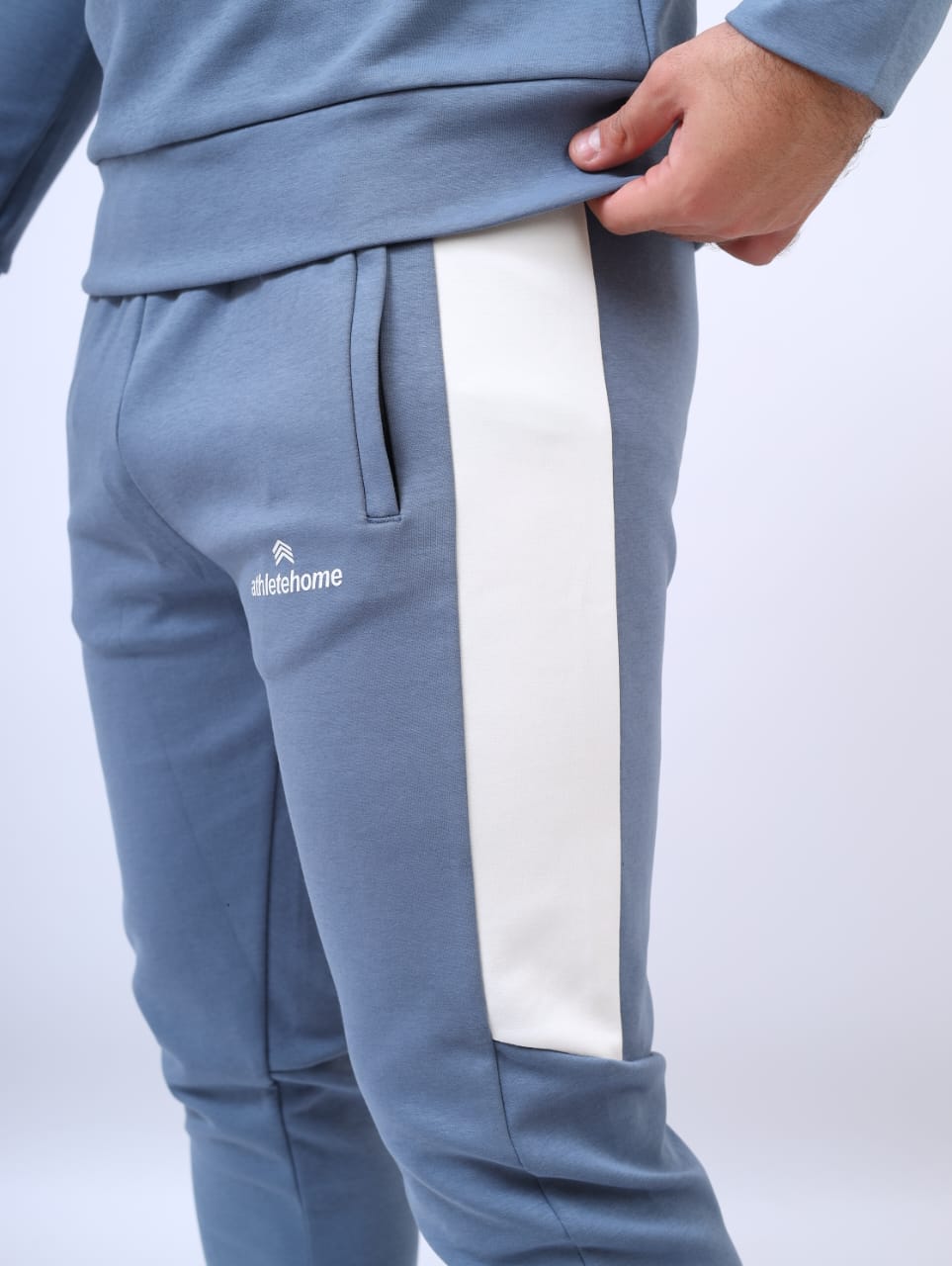 Athlete Home Performance Training Tracksuit for Men | Breathable Fleece Sweatshirt & Tapered Joggers Set | Ideal for Gym, Running & Casual Wear | Black & Charcoal Grey