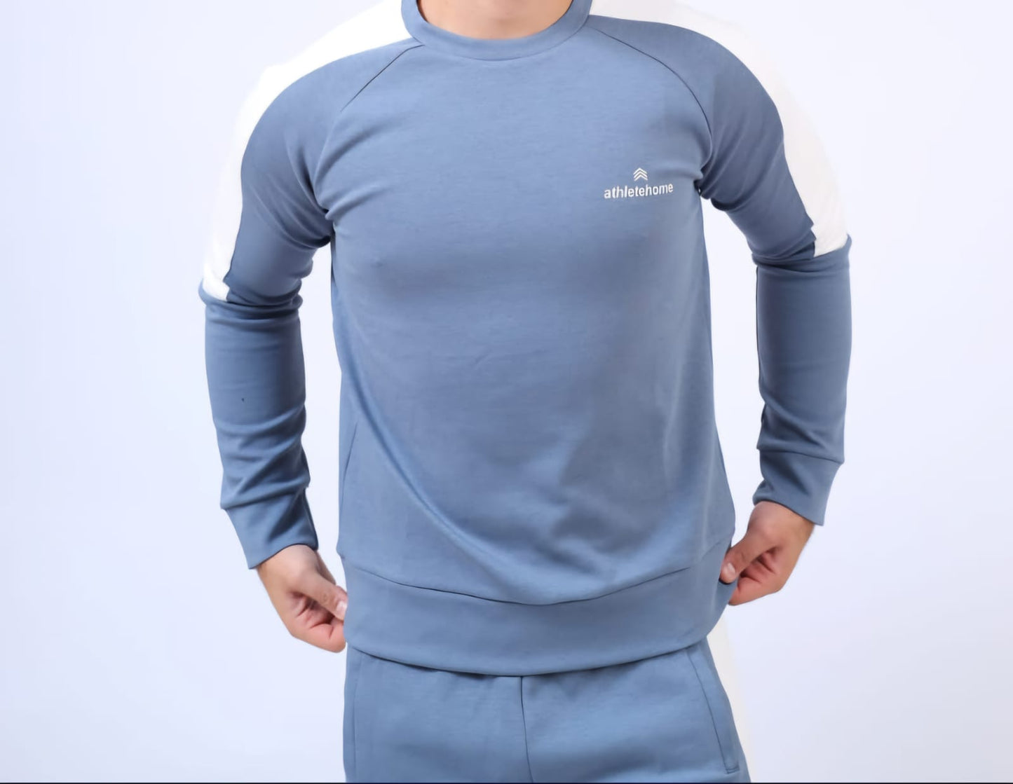 Athlete Home Performance Training Tracksuit for Men | Breathable Fleece Sweatshirt & Tapered Joggers Set | Ideal for Gym, Running & Casual Wear | Black & Charcoal Grey