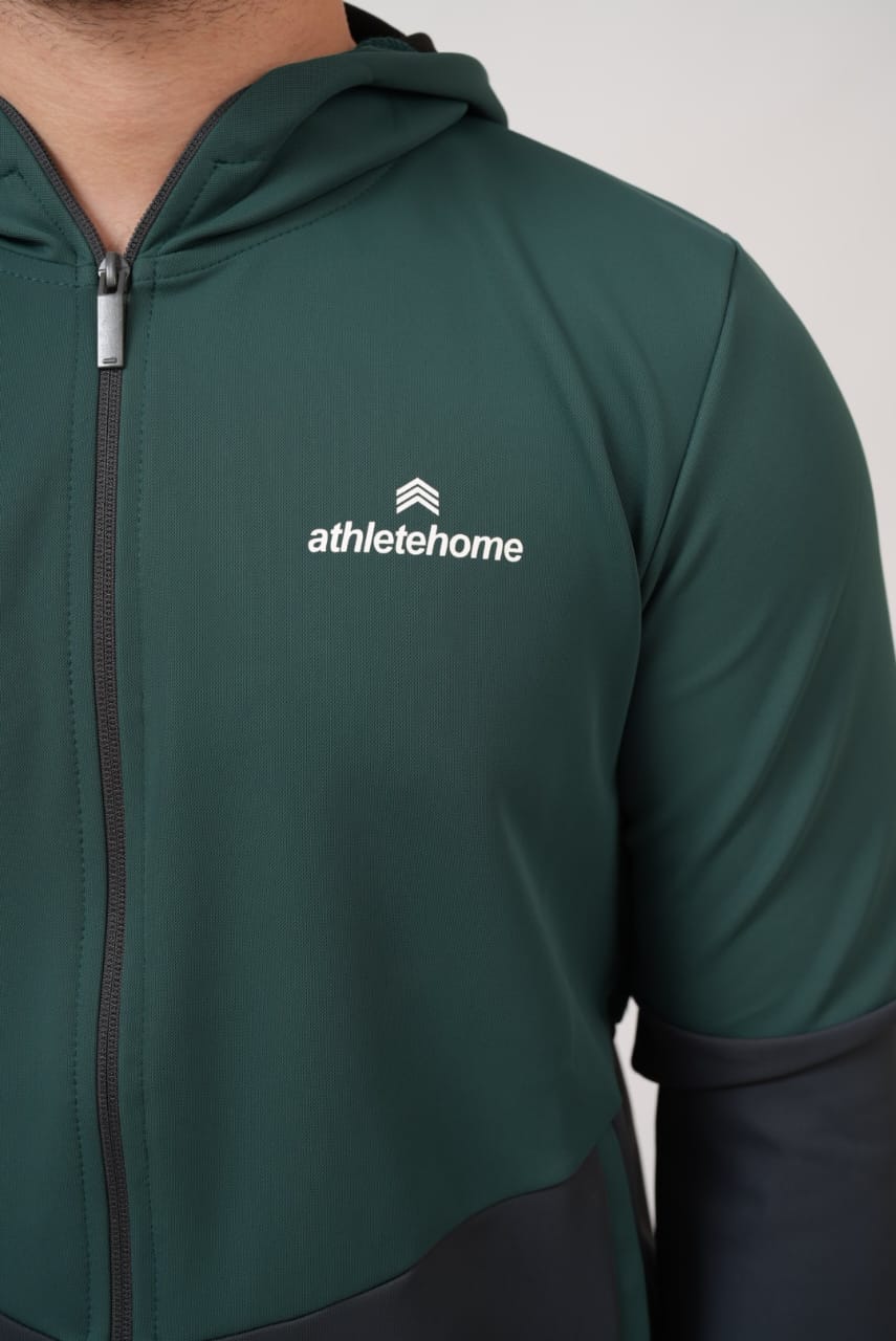 Athlete Home "Apex" Performance Tracksuit | Men's Full-Zip Hooded Jacket and Pants Set for Gym, Training & Running | Technical Stretch Fabric