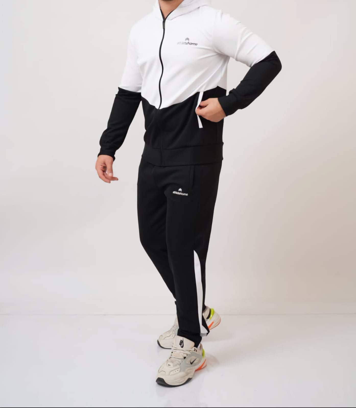 Athlete Home "Apex" Performance Tracksuit | Men's Full-Zip Hooded Jacket and Pants Set for Gym, Training & Running | Technical Stretch Fabric